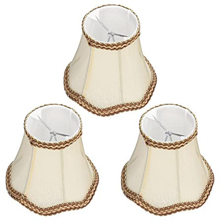 Gsycle Petit Abat-Jour en Tissu de Style européen, Abat-Jour 3 pièces à Pince sur Branche pour Lustre, Abat-Jour Mural pour la Maison