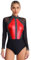 Mufeng Damen Turnanzug Glitzer Gymnastikanzug Mesh Patchwork Ballettanzug Langarm Gymnastik Leotard Akrobatik Wettkampf Tanzkostüm Rot M