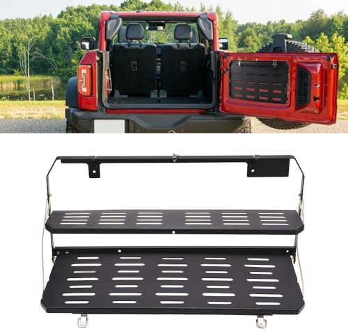 JSCARLIFE Heckklappentisch, Heckklappentisch, zusammenklappbar, 2-stöckig, Heckklappenregal, für 2018–2022 J-eep Wrangler JL