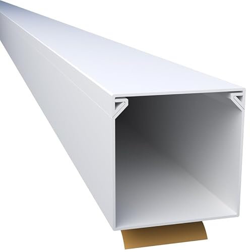 CILSON WDK4040SW 2700280 Cable Duct Self-Adhesive 40 x 40 mm 10 m White - Pack of 10 1 m / 1000 mm, Generous Volume, Secure Cable Organisation, CTR790089