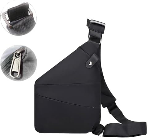 Anti Theft Crossbody Bag,2024 New Anti-Theft Safe Bag Slim Sling Bag,Cross Body Travel Bag,Anti-Thief Personal Pocket Bag,Slim Sling Bag Cross Body Travel Bag,for Women Men. (Right+Black)