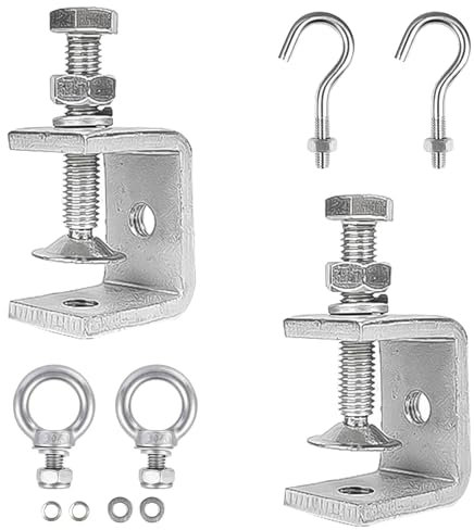 2 Pezzi Morsetto a C, M8 Morsetti da Falegname con Ganci in Acciaio Inox e Viti ad Anello, Morsetti da 30 mm, Pinza di Fissaggio Regolabile da 0 a 25 mm, per Serraggio, Saldatura, Carpenteria
