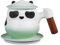 ZENS Tea Mug with Infuser and Lid, 330 ML Cute Panda Tea Cup with Strainers for Loose Leaf Tea Diffusers, Wood Handle Ceramic Tea Infuer Mug for Brewing Tea Lovers Gifts, Collector's Mug for Daughter