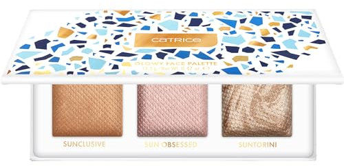 Catrice SUMMER OBSESSED Glowy Face Palette, evidenziatore n. C01, multicolore, 3 colori, naturale, lucido, vegano, senza profumo, senza alcool, senza conservanti, confezione da 1 (13,5 g)