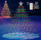 HELESIN 410 LED Solar Lichterkette Weihnachtsbaum Beleuchtung mit Sterne 8 Modi Timer USB aufladbar wasserdicht Christbaumbeleuchtung mit ring für 150 bis 250cm Tannenbaum Innen Außen Mehrfarbig