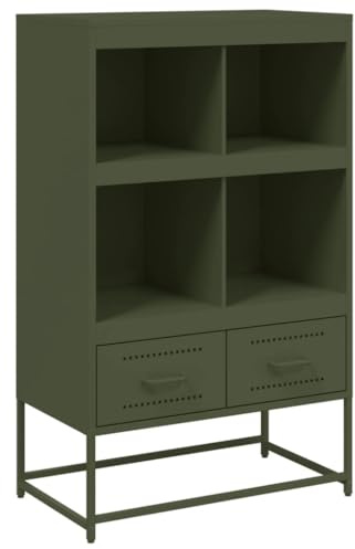 vidaXL Highboard Olivgrün 68,5x39x111,5 cm Kaltgewalzter Stahl
