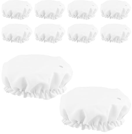 Tabanzhe 10PCS Cup Drink Covers,Anti Spike Drink Covers with Straw Hole,Reusable Washable Drink Protector Drink Protection Bottle Cap Set for Most Glass Cups Glasses Hen Party Wedding(White)