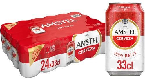 Cerveza Amstel 24 unid x 330 ml - Cerveza Rubia 100% Malta Amstel