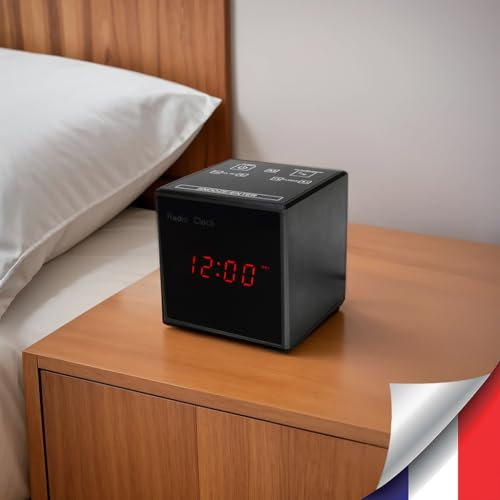 Active Media Concept Horloge Radio réveil Enceinte Bluetooth caméra cachée WiFi UHD 2K Infrarouge Invisible détection de Mouvement avec 128 Go
