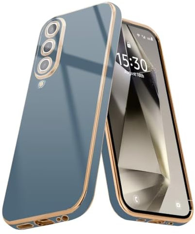 ATISIJIE Hülle für Samsung Galaxy A70 Handyhülle Original,Ultradünn Galvanisiertes Weiches Kieselgel Kratzfeste TPU Handyhülle,Einfaches Stilvoll Shiny Schutzhülle Cover Case Grau