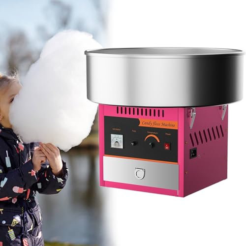 GESAIDES Machine à Barbe à Papa, Machine à Barbe à Papa Commerciale, Machine à Barbe à Papa, avec Bol en Acier Inoxydable, Cuillère à Sucre, pour la Maison, Le Carnaval, l'anniversaire