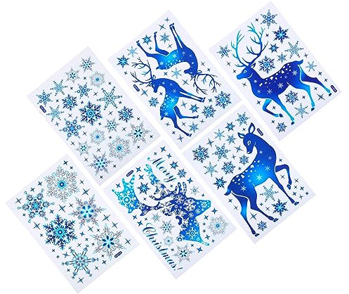 Zerodeko Autocollants de Noël Pvc Réutilisables pour Décoration de Fenêtre 6 Feuilles sans Résidu Collant