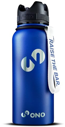ONO Barbell Jack Drinking Bottle - 3 in 1 - Game Changer for Your Workout (Navy Blue) Mobile Phone Tripod and 950 ml Fitness Stainless Steel Thermal Water Bottle in One Product