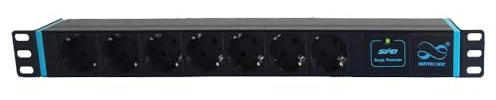 Infitronic - INSV1016 – 19 Zoll PDU 1HE 7-Fach Steckdosenleiste Stromverteiler mit Überspannungsschutz