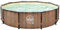 HAF® Swing Metal Frame Pool mit den Maßen 366 x 91 cm + Skimmer | Natürliche braune Holz-Optik | ca. 8.300 L Wasserkapazität | Hochwertiger Swimming Pool | Gartenpool/Aufstellpool ohne Filterpumpe