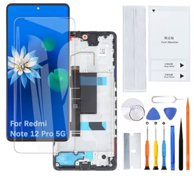 H&LYCYJ Pantalla para Xiaomi Redmi Note 12 Pro 5G TFT 22101316C 22101316I 23013RK75C 22101316G LCD Kit de montaje con marco