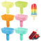 Hejo 6 Pcs Ice Lolly Holder, Silicone Drip Free Popsicle Holder for Kids, Reusable Ice Pop Holder with Straw for Home Gadget, Summer Party (Pink, Yellow, Orange, Light Blue, Dark Blue, Green)