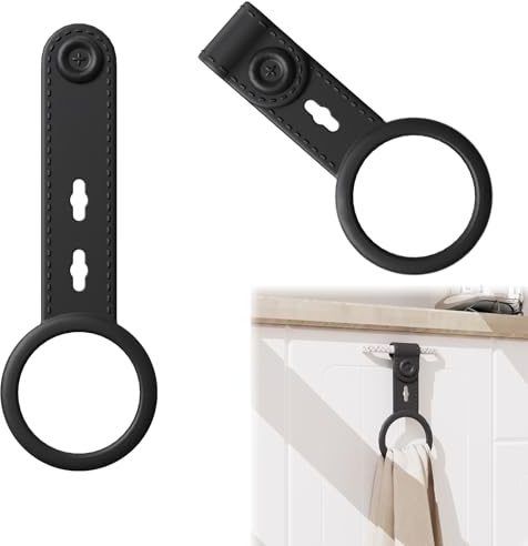 Porta Strofinacci Cucina, 2 Pezzi Silicone Porta Asciugamani Ganci Regolabili per Asciugamani da Bagno e da Cucina, Ideali per Armadietti, Fornelli, Lavelli, Maniglie di Forno, Aste o Supporti, Nero