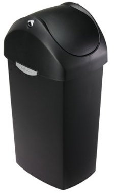 simplehuman CW1333 cubo con tapa basculante, plástico negro, 60 L