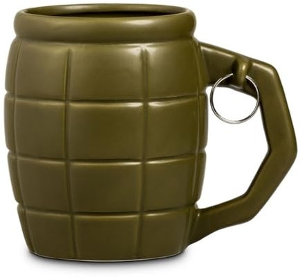 Handgranate Kaffeebecher in olivgrün - Tasse Kaffeetasse