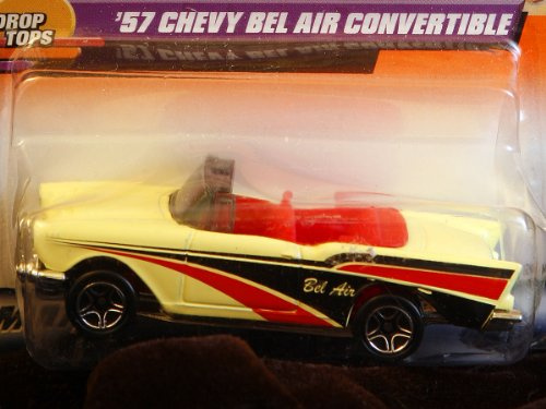 Matchbox by Mattel Wheels - Drop Tops - Series 10 - #47 - 1957 Chevy Bel Air Convertible - Yellow w/ red & black details - 1:65 Scale