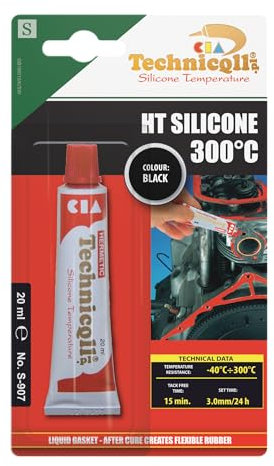 Technicqll Schwarze Silikon-Hochtemperatur-Dichtmasse 20 ml, Hitzebeständig Bis 300 °C