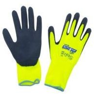 COMPRESSANA Super-Grip - Atmungsaktive Feinstrick-Handschuhe aus Polyester/Baumwolle mit in Latex getauchter Handfläche - ideal als Strumpfhandschuhe, Arbeitshandschuhe, Montagehandschuhe - Größe II - bis 8 cm Handbreite - 1 Paar