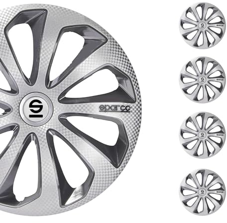 Satz Sparco Radzierblenden Sicilia 14-Zoll Silber/Grau/Karbon