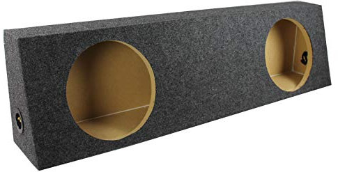 Q Power 2 Hole 12 Inch Subwoofer Enclosure for GMC & Chevy Single Cab Truck, Slim Sealed Behind Seat Subwoofer Box for Vehicle Sound System
