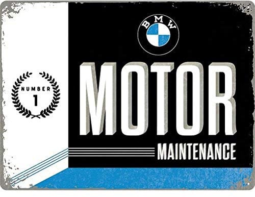 Nostalgic-Art BMW – Motor – Geschenk-Idee für Auto Zubehör Fans Retro Blechschild, aus Metall, Vintage-Design zur Dekoration, 30 x 40 cm