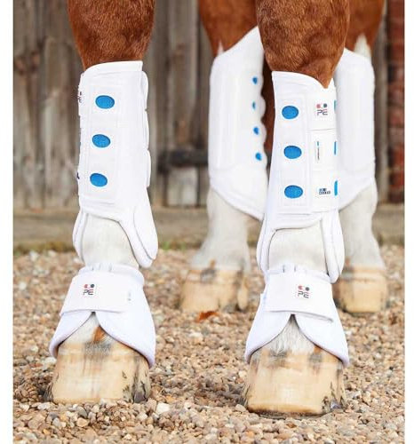 Premier Equine Air Cooled Original Gelände-Gamaschen vorne (M, weiß)