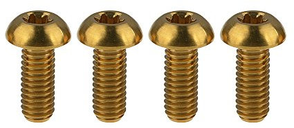 Yaruijia Titanium Bolt M5x12mm Bicycle Water Bottle Cages Screw Pack of 4 (Gold)