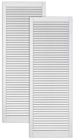 ben+camilla.com 2-er Pack/Zwei Stück Lamellentüren 1406 x 494 x 21 mm weiß seidenmatt mit offenen Lamellen Kiefernholz für Regale, Schränke, Möbel - EINBAUFERTIG grundiert & lackiert