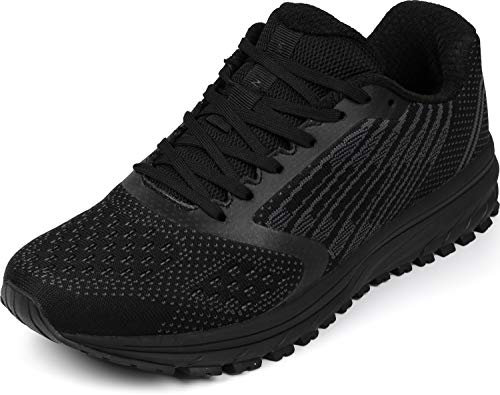 WHITIN Unisex Sportschuhe Damen Herren Turnschuhe Laufschuhe Sneakers Männer Walkingschuhe Modisch Bequem Joggingschuhe Fitness Schuhe Schwarz Größe 42