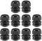 sourcing map NPT1 Cable Gland 18mm-25mm Wire Hole Waterproof Nylon Joint Adjustable Locknut with Washer Black 10pcs