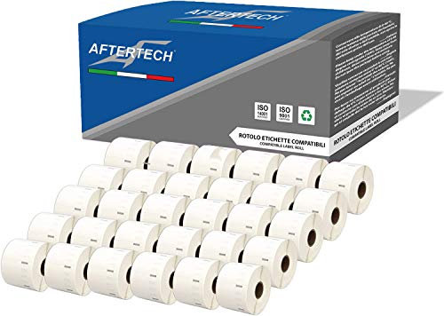 Aftertech 30 x 11354 ablösbare Klebeetiketten 57 x 32 mm Rollen kompatibel (1000 Etiketten/Rolle = 30.000 gesamt) für Dymo LabelWriter Seiko SLP Drucker 30 x 11354R
