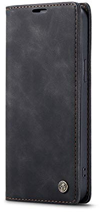 JMstore Custodia Compatibile con iPhone 12/12 PRO, Custodia in Pelle Cover a Libro Portafoglio Flip Caso Custodia Pelle con Magnetica (Nero)