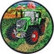 TRAKTOR Kinder Aufnäher/Aufbügler Bauernhof Bügelbild/Applikation zum annähen/aufbügeln | Jeans Flicken Bügelflicken Traktoren Geschenk Fahrzeug Spielzeug für Kindergeburtstag | 80x80mm