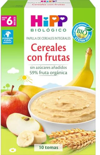 HiPP Biologisch - Vollkornbrei mit Obst - 250 g - Geeignet für Kinder ab 6 Monaten - Laktosefrei, Kuhmilchprotein- und zuckerfrei