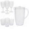 CAMBRIDGE COMBO-7988A Fete 9-Piece Serving Set – Reusable Jug, Tumblers and Wine Glasses, BPA Free Plastic Water Cups for Indoor/Outdoor Use, Ideal for Parties, Festivals, Camping and Picnics, Clear