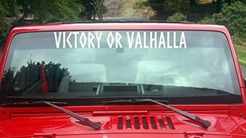 myrockshirt Victory or Valhalla Frontscheibe 90 x 10 cm Aufkleber Sticker Autoaufkleber