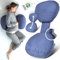BabybeFun kompaktes Schwangerschaftskissen zum Schlafen gegen Rückenschmerzen [Extra Komfort Dank Verstellfunktion] Pregnancy Pillow | Waschbar | Flexible Füllung | Dunkelblau