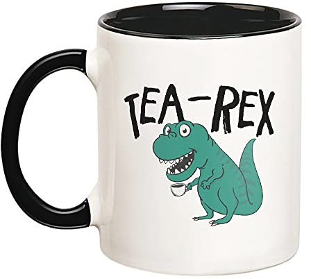 Fonhark - Tea-Rex Mug, Dinosaur, Tea Drinker Mug, for Tea Lover, 11 Oz Novelty Coffee Mug/Cup