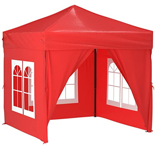vidaXL Partyzelt Faltbar mit Seitenwänden Gartenzelt Festzelt Pavillon Zelt Gartenpavillon Gazebo Gartenlaube Bierzelt Faltzelt Camping Taupe 2x2 m