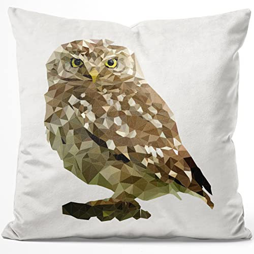 JUNIWORDS Kissen, Low-Poly Eule, 40 x 40 cm, Flauschig Samtweich Weich (1008979)