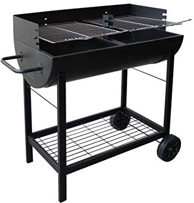 Barbecue à charbon avec double grille de cuisson et roues Franklin