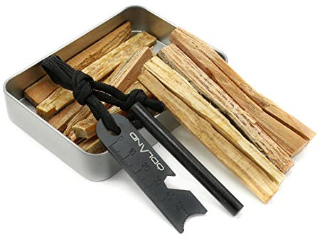 Ödland Feuerstahl & Kienspan in Zinnbox für einfaches Entzünden von Feuer - Ideal für Camping, Wandern & Survival-Trips (8 cm)