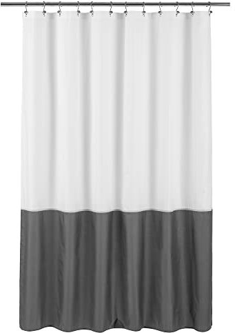 ALYVIA SPRING Wasserdichter Stoff-Badevorhang, weicher und Leichter Stoff-Duschvorhang, 3 Magnete an der Unterseite, Hotelqualität und maschinenwaschbar, Standardgröße 183 x 183 cm, Weiß und