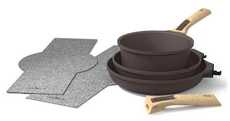 Cookut - L'incroyable kit poêles et casserole à poignée amovible - Moka