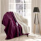 rejuvopedic Electric Heated Blanket Throw Fleece Sherpa EXTRA LONG 180cms, (Plum) 6 Heat Settings, Auto Shut Off, Machine Washable